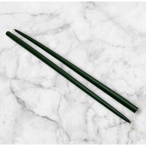 Vintage Creative Candles Hand Dipped Taper Extra Tall Green 24" x 7/8 New Unlit